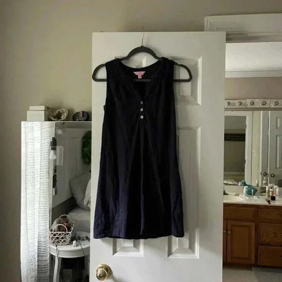 Lilly Pulitzer Essie Sleeveless Shift Dress in navy size XS - Picture 4 of 7